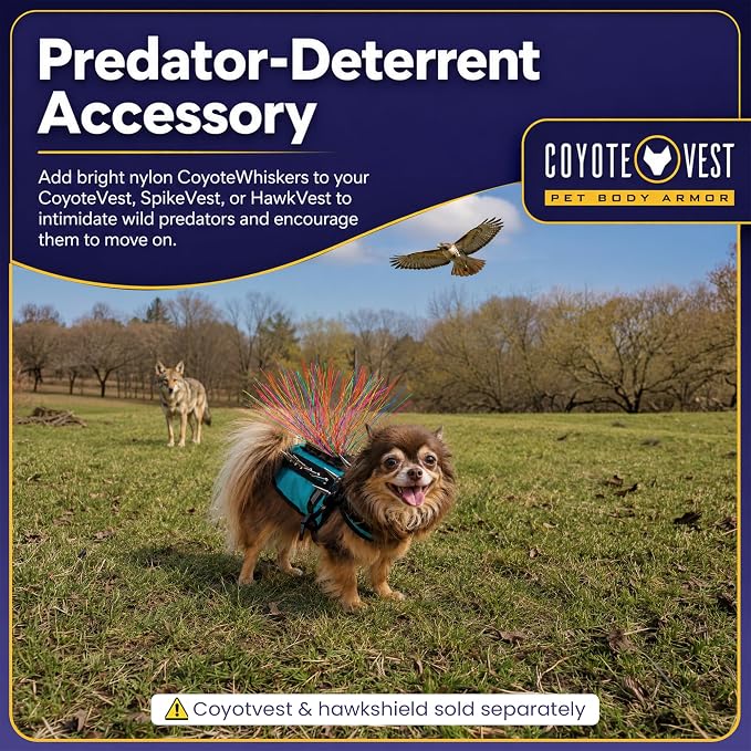 Coyotevest Coyotewhiskers Protective Nylon Dog Harness Bristles, Red | Nylon Bristles for Coyotevest or Spikevest Help Deter Coyotes, Aggressive Dogs and Birds of Prey Dog Accessory Made in USA