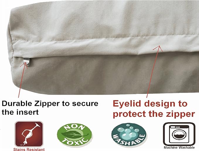 Dogbed4less XL Orthopedic Memory Foam Dog Bed with Washable Suede Cover, Waterproof Case and Extra Pet Bed Cover, Fit 48"X30" Crate, Khaki