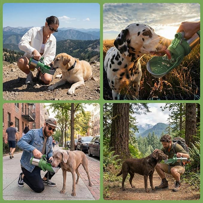 PupFlask Pro Dog Water Bottle | 30 or 50 OZ Double Wall Insulated Stainless Steel | Built-In Flip Cup Bowl | Leak Proof Cap | 24+ Hour Cold Water | Small & Large Dogs | Portable Pet Hydration Bottle