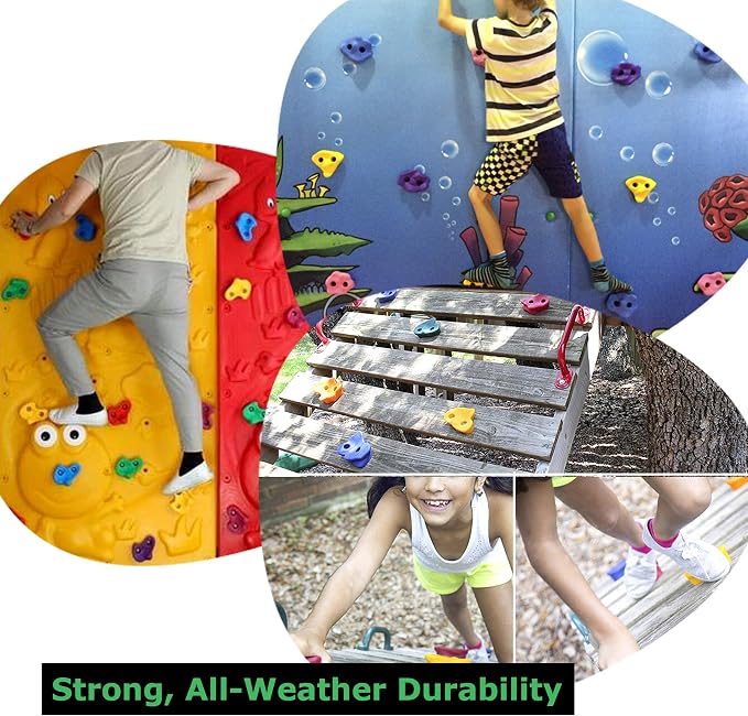 SSBRIGHT Sets of 25 Multi-Colored Kids&Adults Large Rock Climbing Holds Climbing Rocks for Outdoor Indoor Home Playground DIY Climbing Wall Grip Kits Holds up to 440lbs with Secure Mounting Hardware