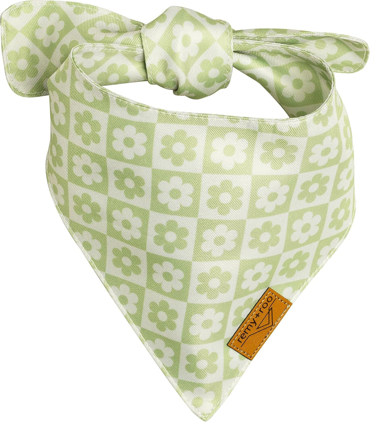 Remy+Roo Extra Large Spring Dog Bandanas - 4 Pack Daisy Set | Premium Durable Adjustable Polyester Fabric | Patented Shape Girl Dog Bandana, Floral Dog Bandana