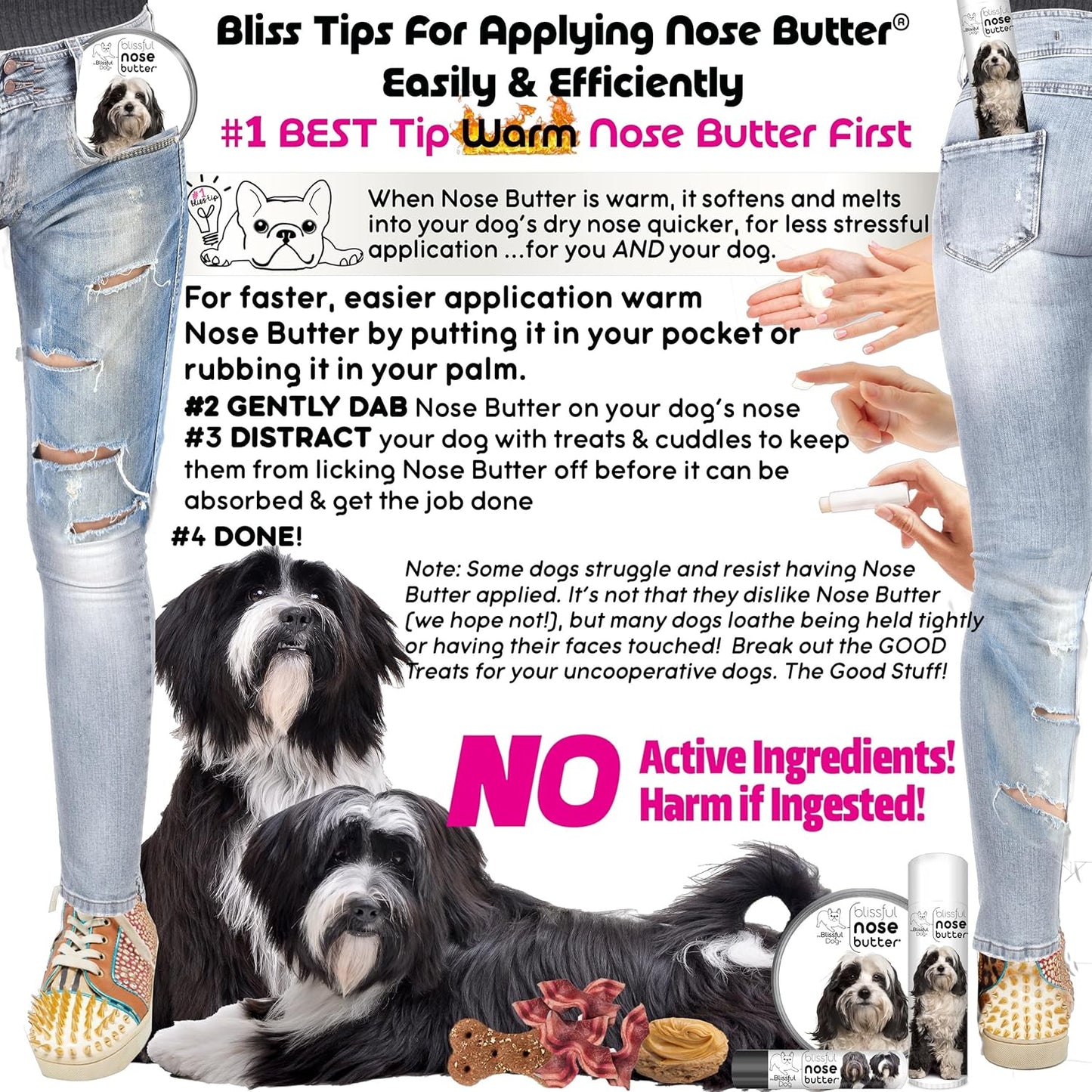 The Blissful Dog Tibetan Terrier Unscented Nose Butter - Dog Nose Butter, 8 Ounce