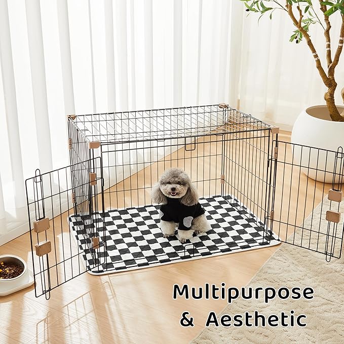 2 Pack Black Checkered Washable Pee Pads for Dogs, Checkered Reusable Dog Pee Pads, for Puppy Playpen, Crate, Whelping Box, Potty Training, Cute Aesthetic Absorbency, Leak-Proof Non-Slip