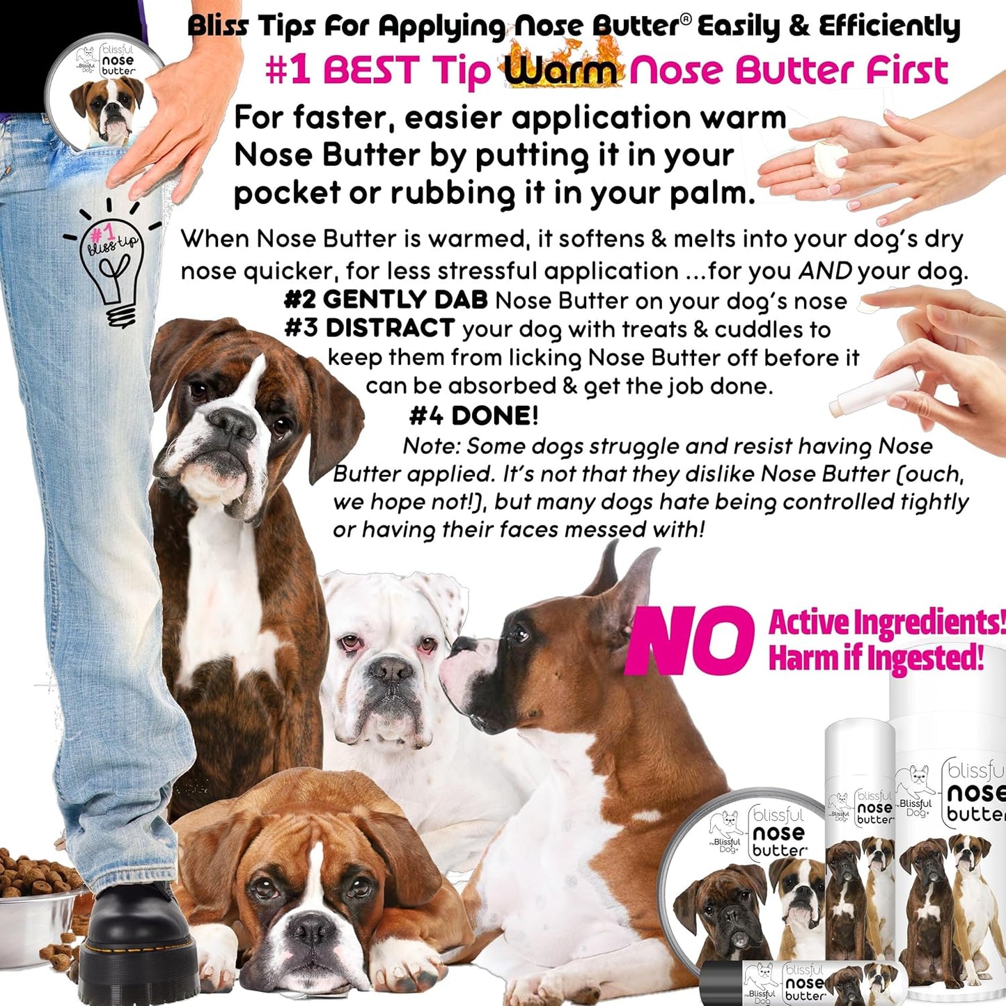 The Blissful Dog Boxer Duo Unscented Nose Butter, 1-Ounce