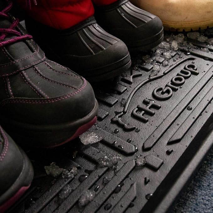FH Group Climaproof for All Weather Protection Black Multi-Purpose Pet Feeding Bowl Tray, Dog Bowl Tray, Boot Tray, Shoe Tray, Great for Entryway or Garage 30