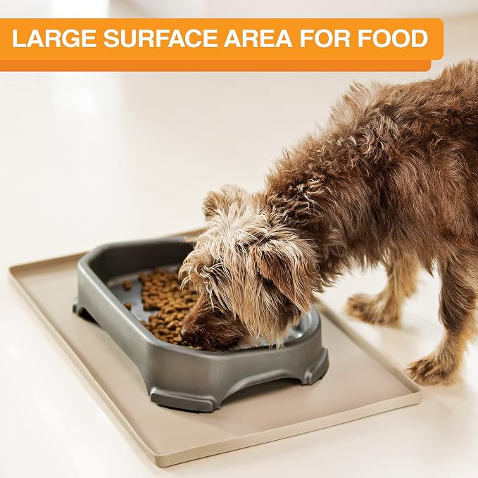 Neater Pet Brands Large Capacity Outdoor Dog Water Bowl for Small Dogs, Cats, Reptiles, Birds, & Small Animals, Outdoor Water Bowls for Dogs (8 Cups), Feed Bowl & Trough, Indoor or Outside, Grey
