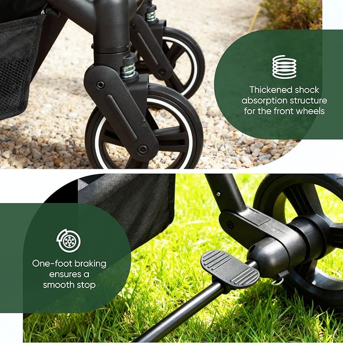 3-in-1 Foldable Pet Stroller for Dogs & Cats, 33lbs | All-terrain 7"/10" wheels | Compact storage | Storage basket | Breathable linen | Cup holder & rear brakes