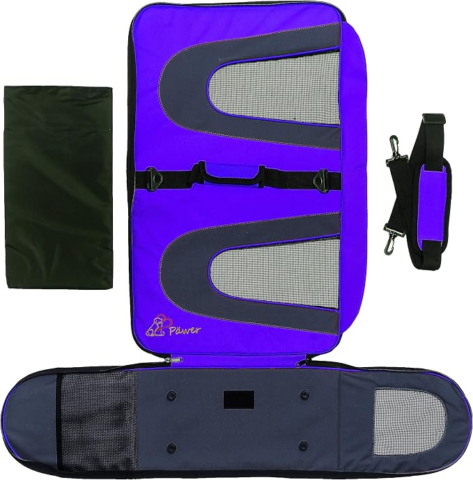 Pawer 18” x 11”x 11” Soft-Sided Foldable Airline Approved Pet Carrier for Cat, Puppy and Small Dog, Washable 600D Oxford Fabric, with Handle and Strap for Carry, Multiple Colors Available