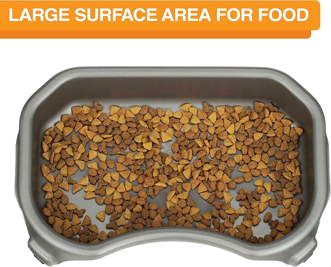 Neater Pet Brands Large Capacity Cat Bowls, Water Bowl for Cats, Reptiles, Chickens, Birds, & Small Animals, Cat Food Bowl (6 Cups), Indoor or Outdoor Water Trough & Feeder, Gunmetal Grey