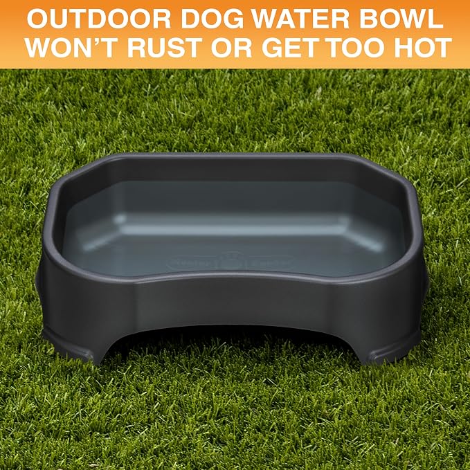 Neater Pet Brands Extra Large Water Bowl for Dogs, Outdoor Dog Water Bowl (1.25 Gallon XL Capacity), Big Trough Style Food Dish for Indoors or Outside, No Spill Large Dog Bowls, Midnight Black