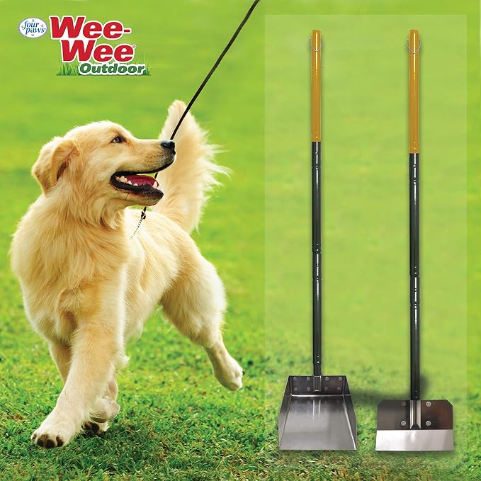 Four Paws Wee-Wee Pooper Scoopers for Dogs l Outdoor Rake l Spade & Pan l Pooper Scooper Set,Black