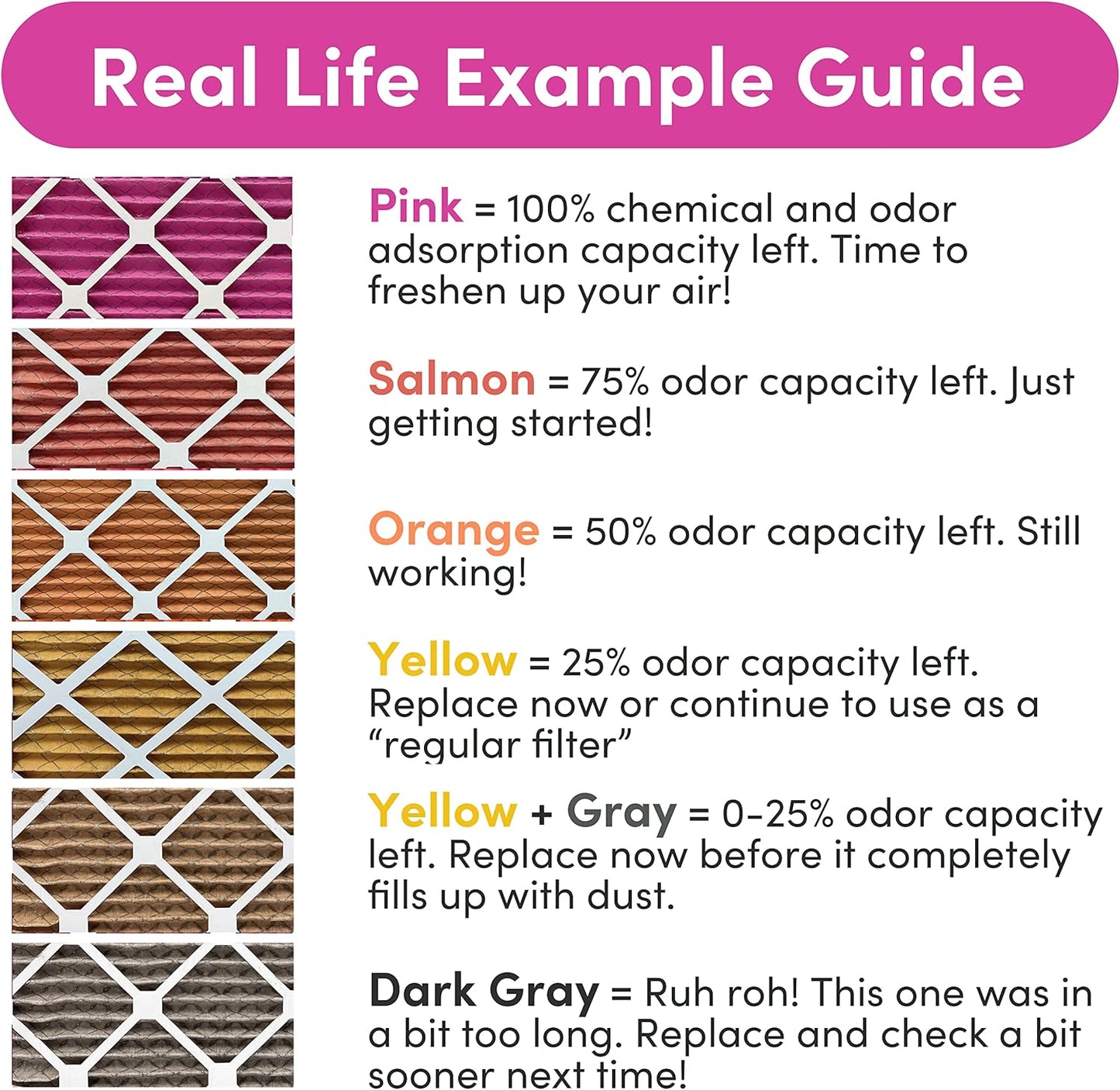 Colorfil 20x25x1 Air Filter (4-Pack) | Made in the USA | Color Changing | Remove Cat and Dog Odor | MERV 8 for Pet Hair Dander and Dust | 19.5"x24.5"x0.75" Exact Size