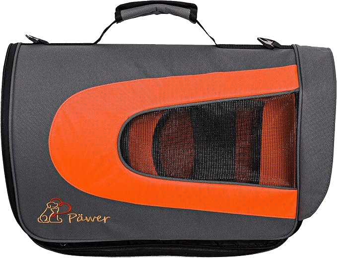 Pawer 18” x 11”x 11” Soft-Sided Foldable Airline Approved Pet Carrier for Cat, Puppy and Small Dog, Washable 600D Oxford Fabric, with Handle and Strap for Carry, Multiple Colors Available