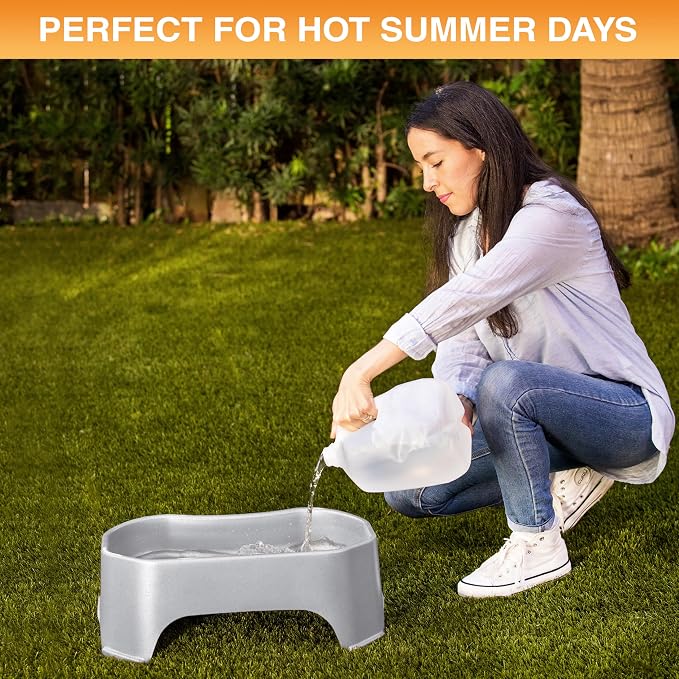 Neater Pet Brands Extra Large Water Bowl for Dogs, Outdoor Dog Water Bowl (2.25 Gallon XL Capacity), Big Trough Style Food Dish for Indoors or Outside, No Spill Large Dog Bowls, Vanilla Bean
