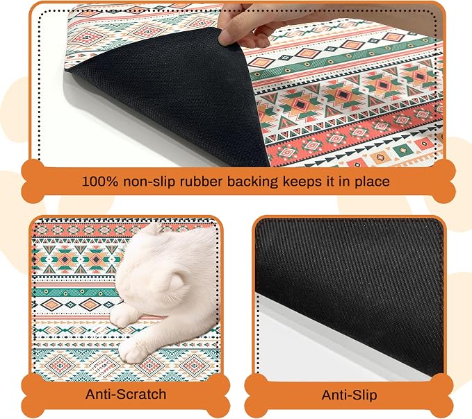 Pet Feeding Mat for Floors Waterproof Dog Mat for Food and Water Absorbent Quick Dry Non Slip mat for Cat Bowls