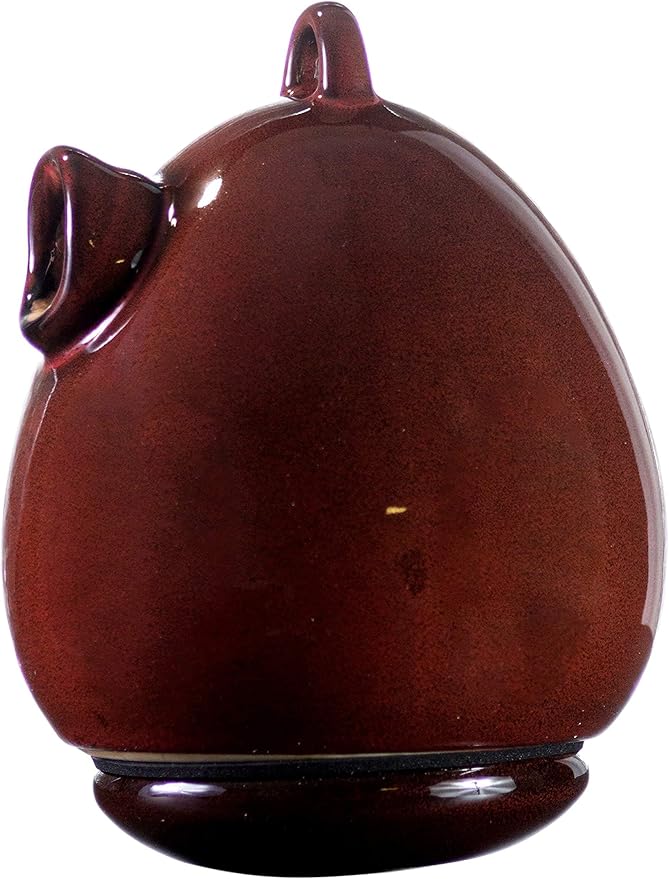 BYER OF MAINE Alcyon Egg/Bottle Bird Home, Porcelain, Glaze Finish, Oxide Red, 7”x7”x9”