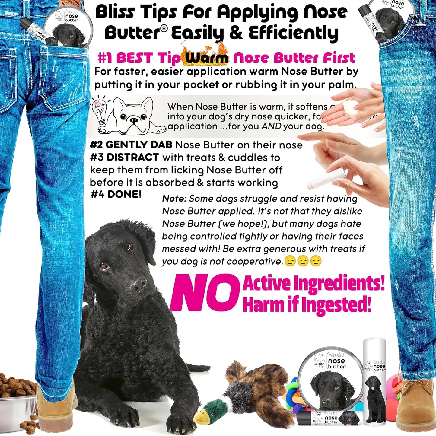The Blissful Dog Curly-Coat Retriever Unscented Nose Butter, 4-Ounce