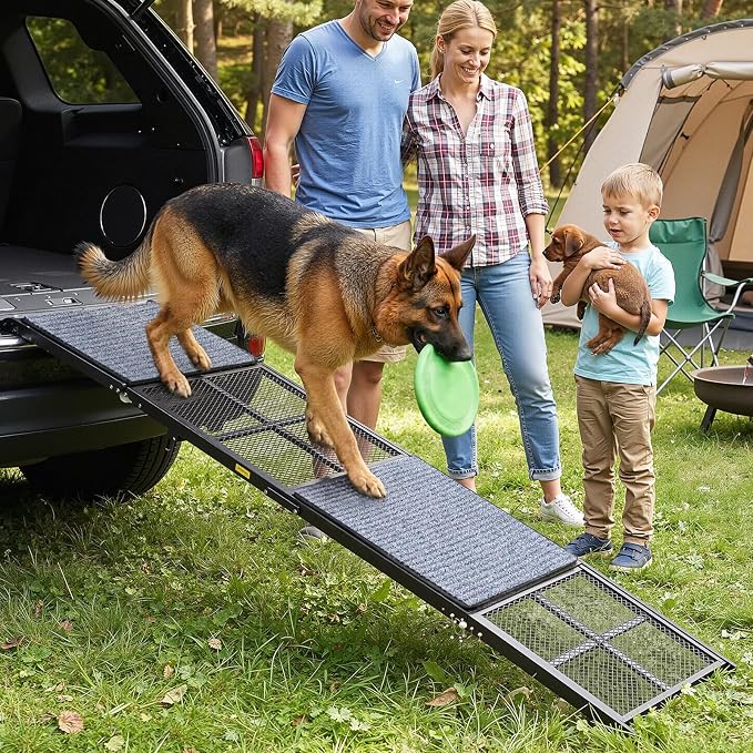 Dog Ramp for Car, 76" L x 20" W Dog Ramps for Large Dogs | Extra Wide Pet Ramp with Non-Slip Surface for Medium & Large Dogs to Get in Car, SUV & Truck, Supports Up to 350 Lbs