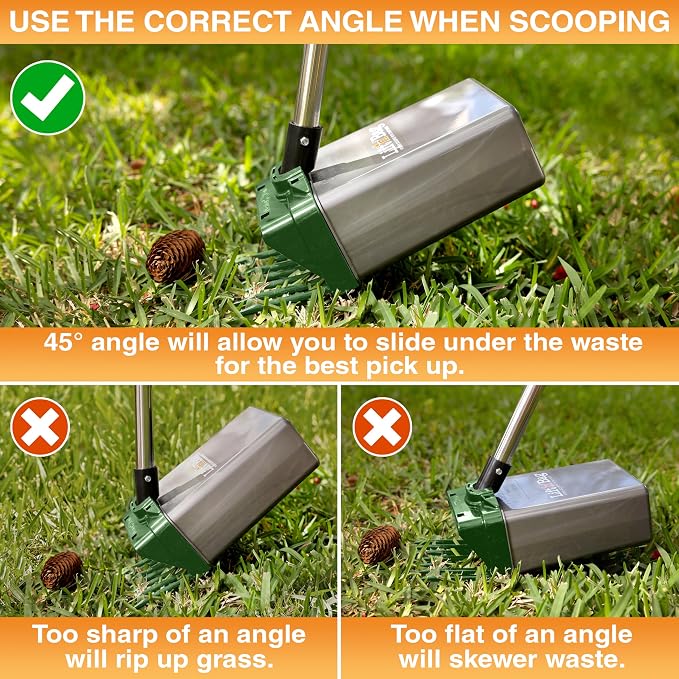 Neater Pet Brands Lift N’ Bag 2.0 Dog Pooper Scooper with Bag Attachment & 31" Pole for Small to Large Dogs, New Longer Pole, 195 Refill Bags, Heavy Duty Dog Poop Scooper for Yard, One-Hand Use