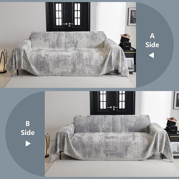 MYSKY HOME Couch Cover for Sectional Sofa Set Furniture Sofa Cover Washable for Dog Cat Pet Couch Cover 3 Cushion Couch Sofa Chenille Couch Protector Multi Use Couch Covers Blanket,91" X150"