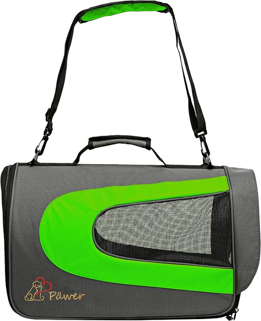 Pawer 18” x 11”x 11” Soft-Sided Foldable Airline Approved Pet Carrier for Cat, Puppy and Small Dog, Washable 600D Oxford Fabric, with Handle and Strap for Carry, Multiple Colors Available
