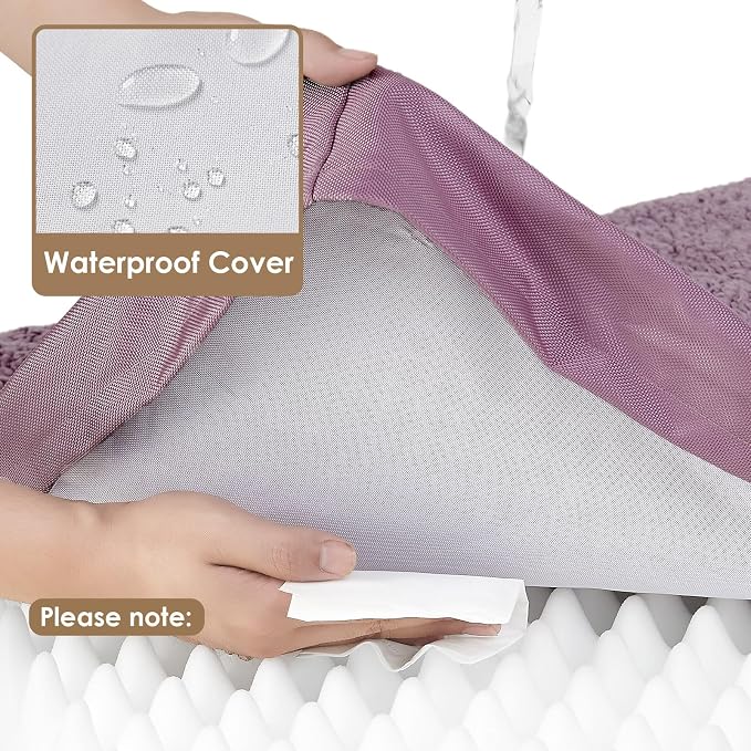 EHEYCIGA Orthopedic Dog Bed Large with Removable Washable Cover, 35x23 | Egg Crate Foam Support, Durable Oxford fabric, Non-Slip Bottom, Machine Washable, Soft Waterproof Plush Pet Bed Mat For Crate