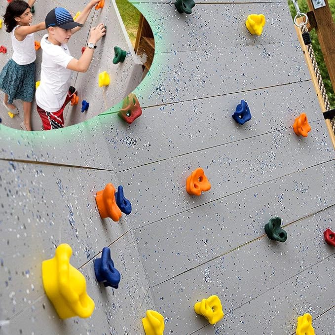 SSBRIGHT Sets of 25 Multi-Colored Kids&Adults Large Rock Climbing Holds Climbing Rocks for Outdoor Indoor Home Playground DIY Climbing Wall Grip Kits Holds up to 440lbs with Secure Mounting Hardware