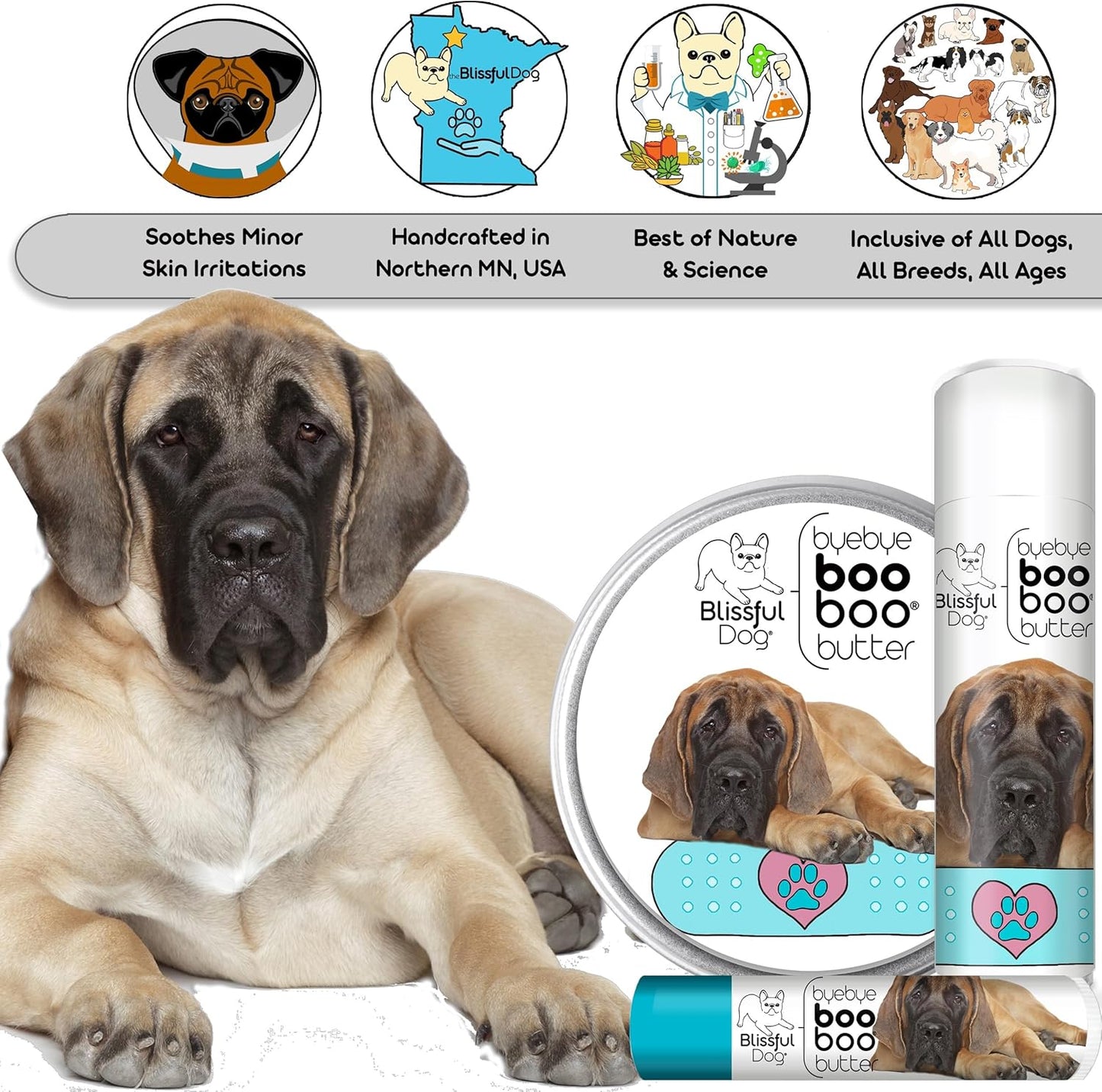 The Blissful Dog 1 oz TIN Mastiff Booboo Butter