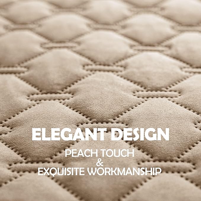 gogobunny 3X Stronger Waterproof Pet Blanket, Scratch Proof Furniture Protector for Dogs Cats, Reversible Cover 68x82 Inch, Dark Beige