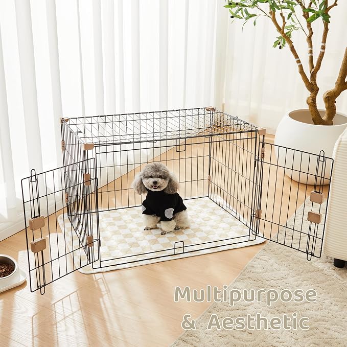 2 Pack Beige Checkered Washable Pee Pads for Dogs, Checkered Reusable Dog Pee Pads, for Puppy Playpen, Crate, Whelping Box, Potty Training, Cute Aesthetic Absorbency, Leak-Proof Non-Slip