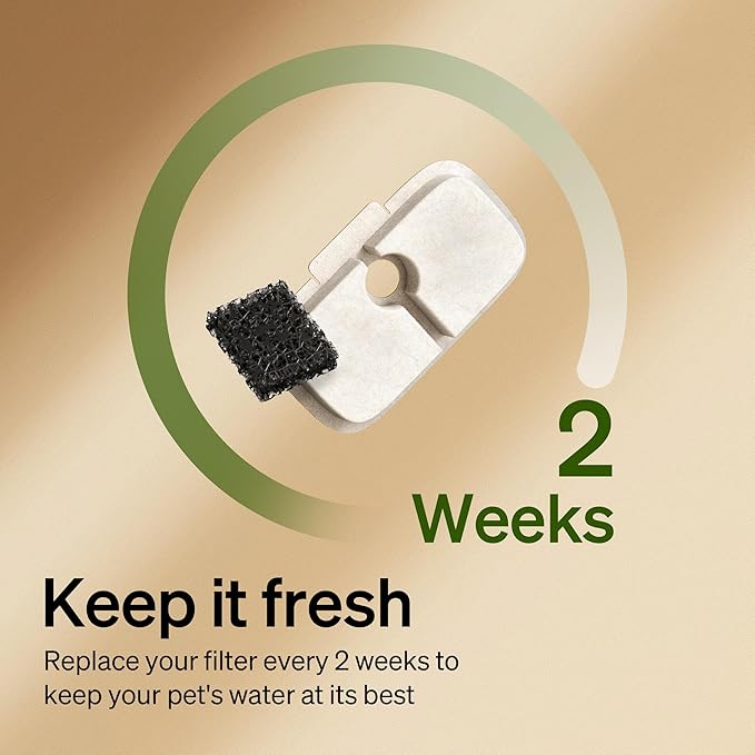 PETLIBRO Cat Water Fountain Filter, 4 Packs Cat Fountain Filter Replacement & Sponges for Dockstream WF106/WF116/WF105/WF115/WF005, 2-Month Set Easy-Swap for PETLIBRO Pet Fountain
