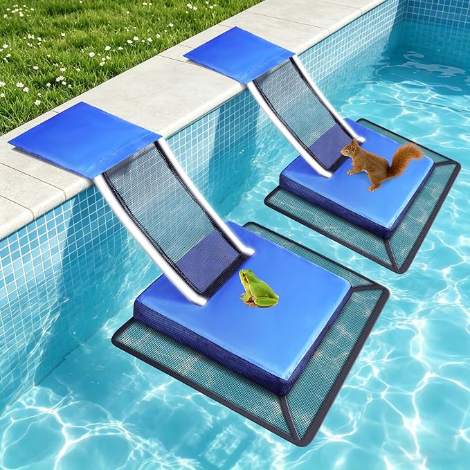 Fayoo 2PCS EVA Pool Animal Escape Ramp with Reflective Strips, Frog Saver Log for Swimming Pool, Critter Escape Device for Frog, Toad, Lizard, Chipmunk, Small Animal Saver for Pool, Spa and Pond