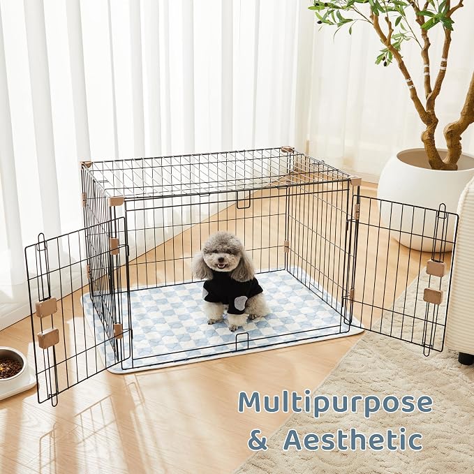 2 Pack Blue Checkered Washable Pee Pads for Dogs, Checkered Reusable Dog Pee Pads, for Puppy Playpen, Crate, Whelping Box, Potty Training, Cute Aesthetic Absorbency, Leak-Proof Non-Slip