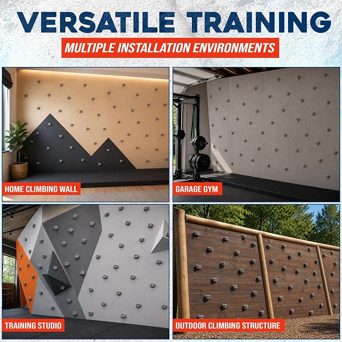 50 Large Screw On Rock Climbing Holds for Rock Wall Grips Made in USA | Rock Climbing Holds for Indoor Outdoor Play Set, Garage Gym, Bouldering, Trees - Rocky Mountain Climbing Gear