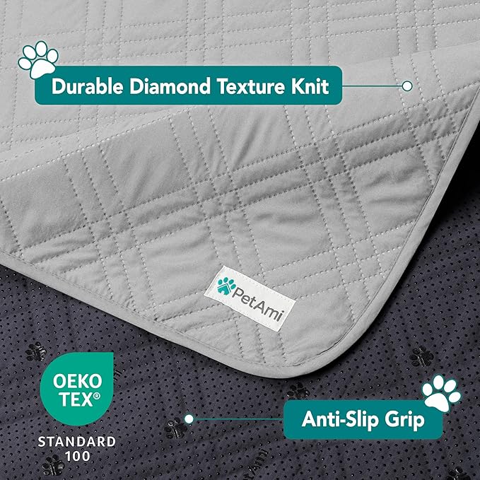 PetAmi Waterproof Bed Cover for Dogs, Pet Blanket Couch Cover, Reversible Furniture Cover Sofa Protector for Pet Cat Bed, Washable Dog Blanket for Seat, 68x82 Light Gray