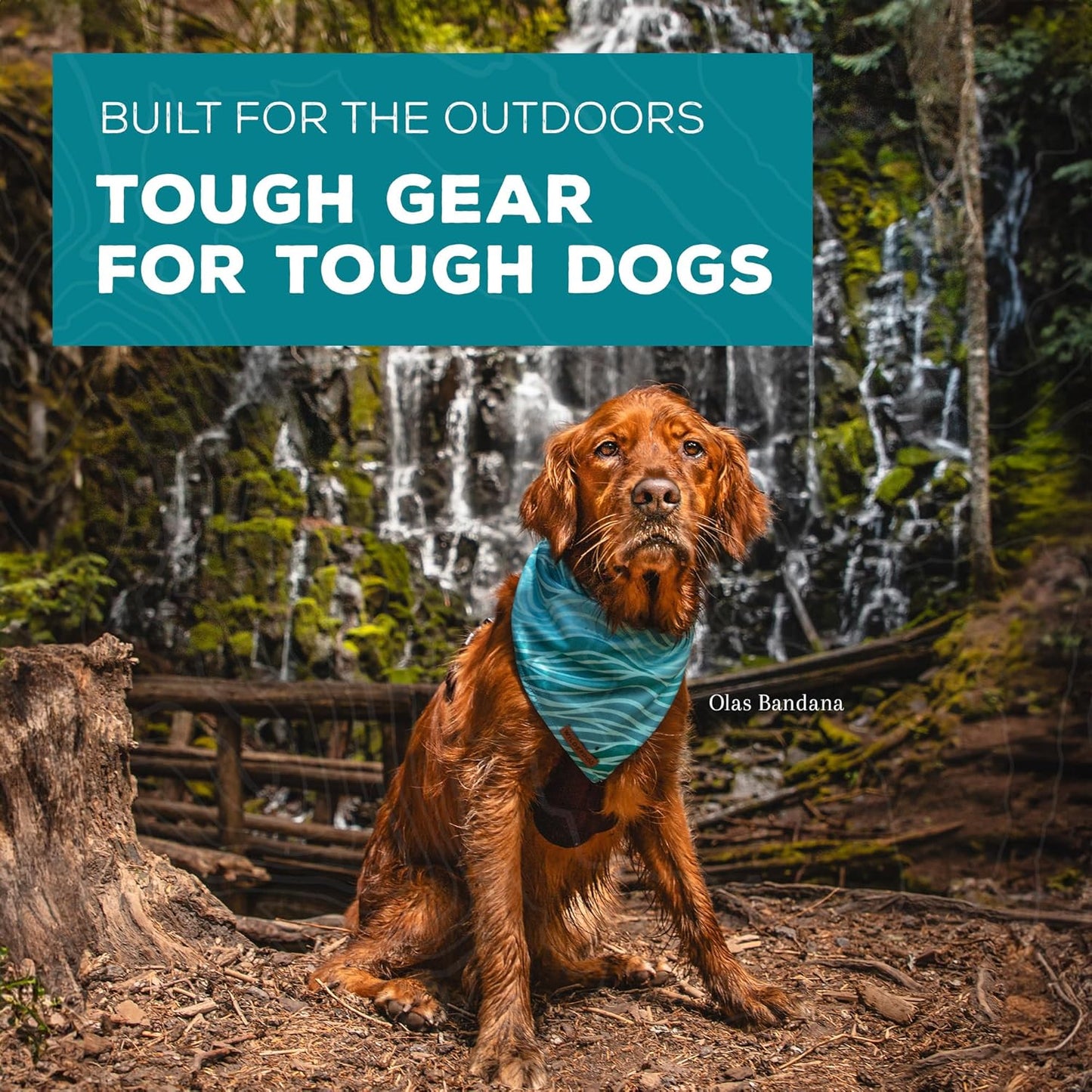 Wilderdog Dog Bandana with Lightweight Quick Drying Poly-Blend Mesh Material in Hazy
