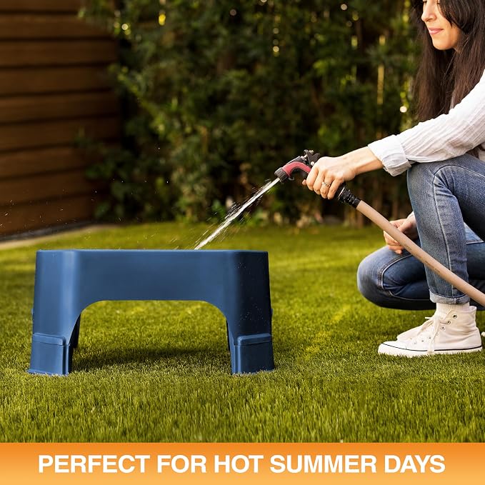 Neater Pet Brands Extra Large Water Bowl for Dogs, Elevated Outdoor Dog Water Bowl (2.25 Gallon XL Capacity), Big Trough Style Food Dish for Indoors or Outside, No Spill Large Dog Bowls, Dark Blue