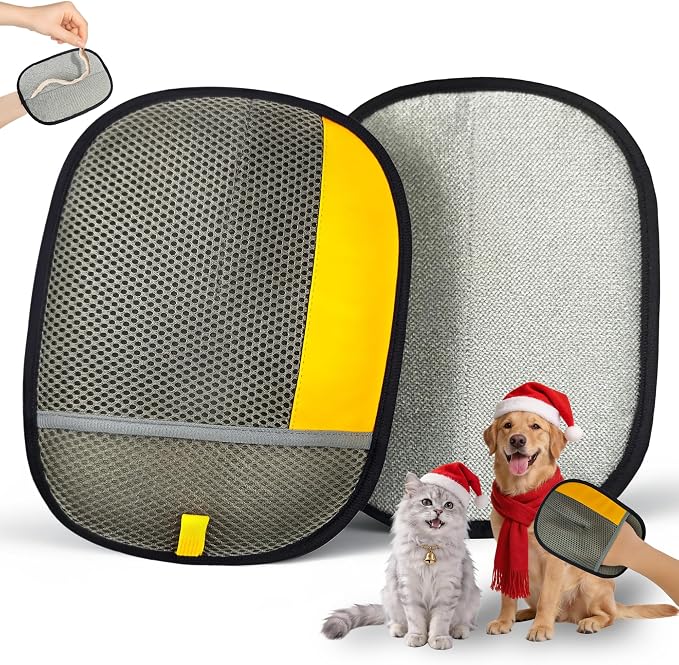 Thickened Ectrostatic Pet Hair Removal Glove, Magic Brush Pet Hair Remover Tool for Cat & Dog, Upgraded Reusable Pet Hair Gloves for Couch, Clothing, Carpet & Car Seat, Cat Grooming Gloves