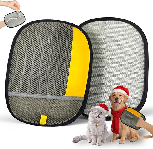 Thickened Ectrostatic Pet Hair Removal Glove, Magic Brush Pet Hair Remover Tool for Cat & Dog, Upgraded Reusable Pet Hair Gloves for Couch, Clothing, Carpet & Car Seat, Cat Grooming Gloves