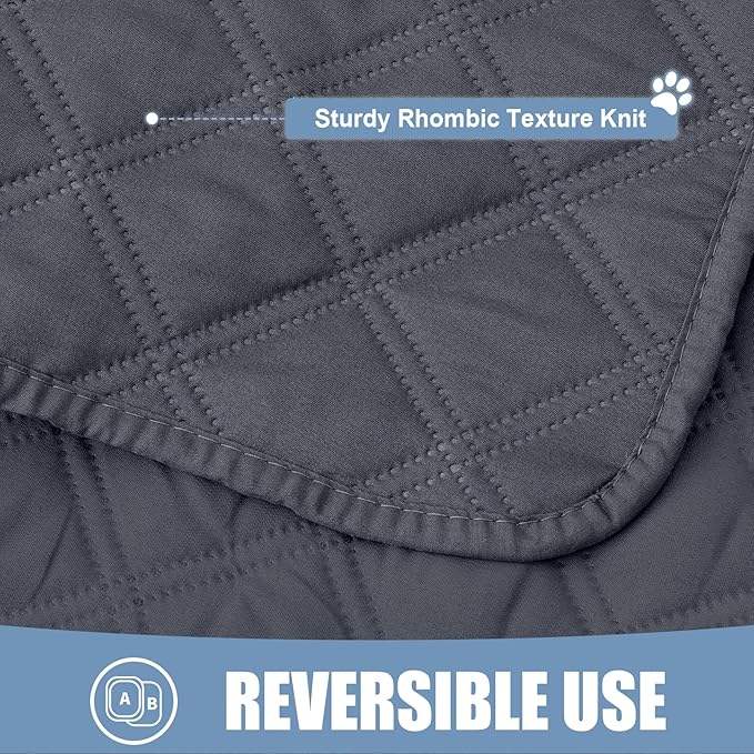 Smiry Waterproof Dog Bed Cover Pet Blanket, Soft Washable Dog Blanket for Furniture Bed Couch Sofa Reversible, Checkered (40"x50", Dark Grey/Dark Grey)