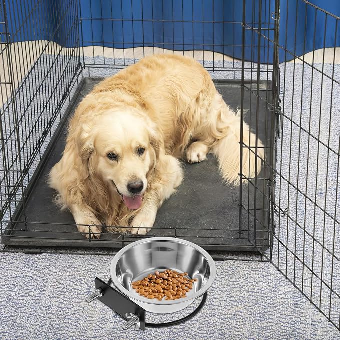 Wall-Mount Elevated Dog Bowls Stainless Steel Raised Pet Feeding Station Large Deep Basin for Outdoor Use Puppies and Small Dogs