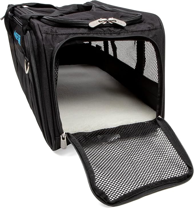 Sherpa Expandable Travel Pet Carrier, Airline Approved & Guaranteed On Board - Black, Medium