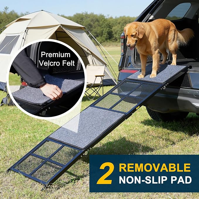 Dog Ramp for Car, 76" L x 20" W Dog Ramps for Large Dogs | Extra Wide Pet Ramp with Non-Slip Surface for Medium & Large Dogs to Get in Car, SUV & Truck, Supports Up to 350 Lbs