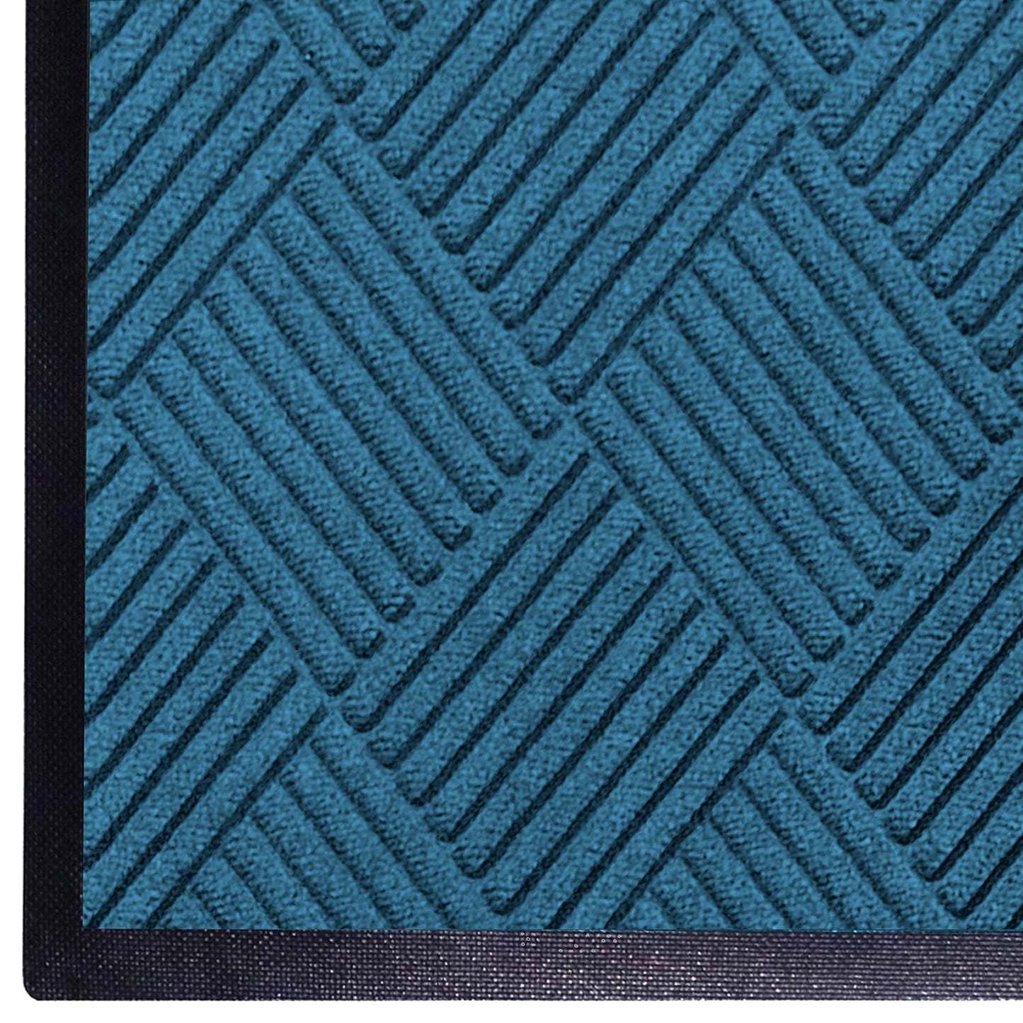 WaterHog Diamond | Commercial-Grade Entrance Mat with Rubber Border – Indoor/Outdoor, Quick Drying, Stain Resistant Door Mat (Medium Blue, 3' x 5')