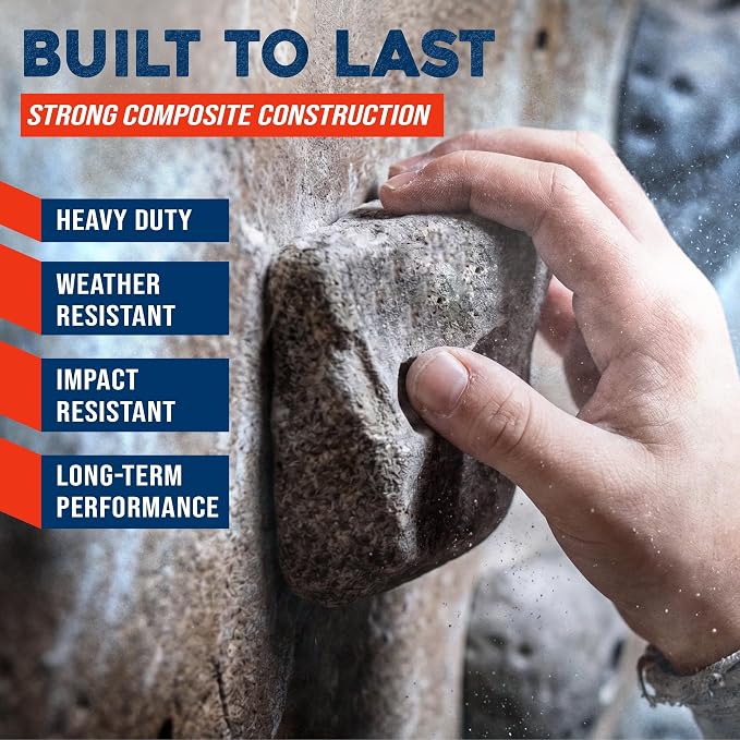 50 Large Screw On Rock Climbing Holds for Rock Wall Grips Made in USA | Rock Climbing Holds for Indoor Outdoor Play Set, Garage Gym, Bouldering, Trees - Rocky Mountain Climbing Gear
