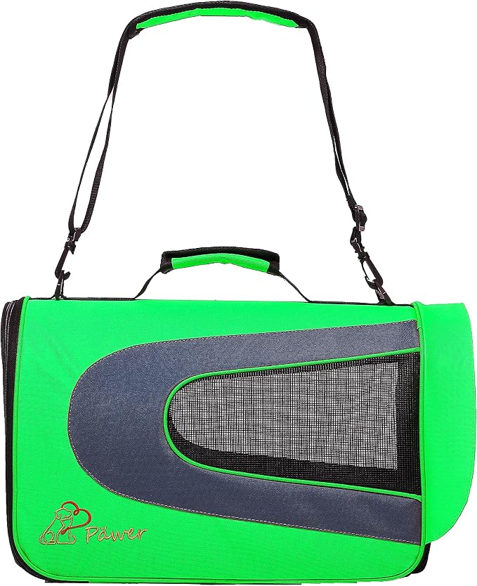 Pawer 18” x 11”x 11” Soft-Sided Foldable Airline Approved Pet Carrier for Cat, Puppy and Small Dog, Washable 600D Oxford Fabric, with Handle and Strap for Carry, Multiple Colors Available