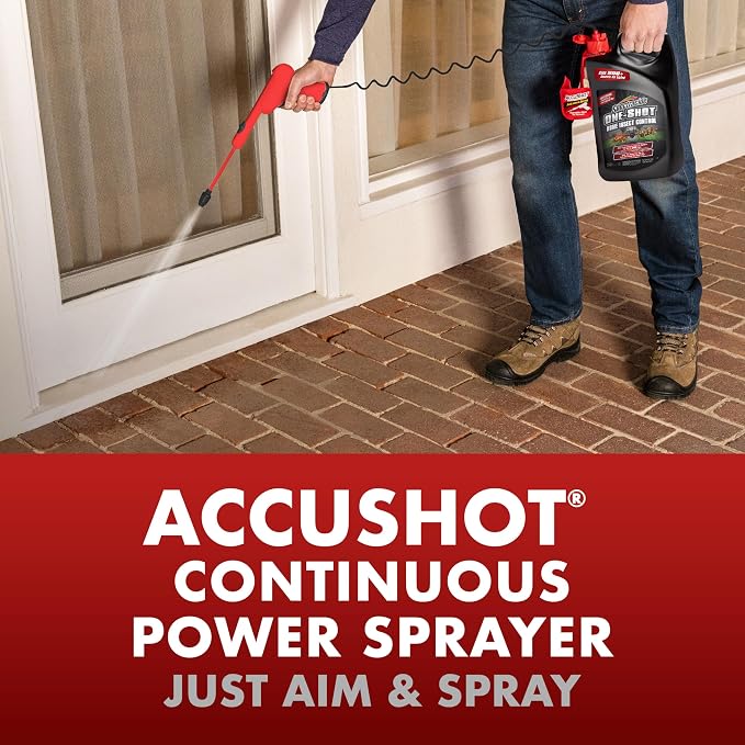 Spectracide One-Shot Home Insect Control, 1 Gallon, Insecticide with AccuShot Sprayer Fast-Drying Formula for Residential Use to Kill 500+ Listed Insects by Contact