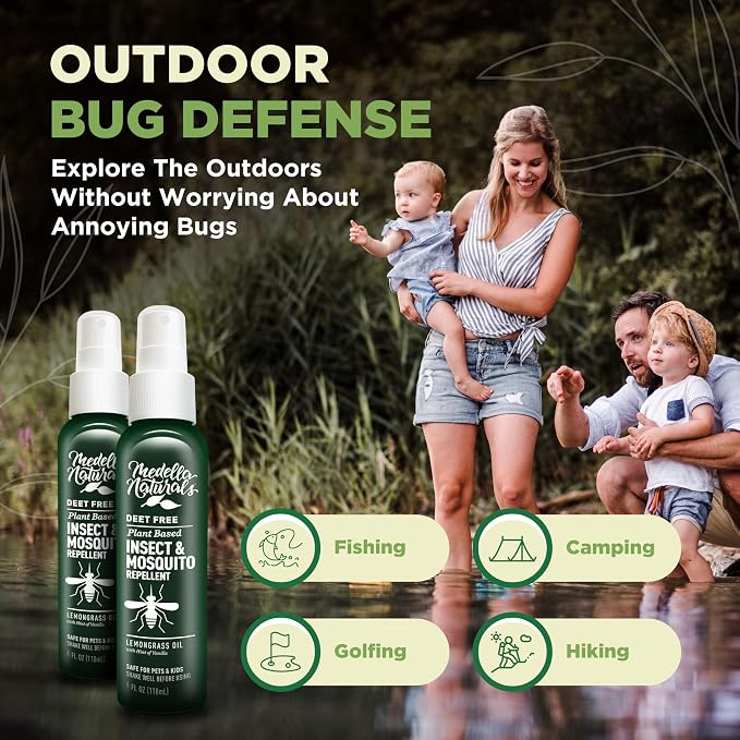 Medella Naturals Insect & Mosquito Repellent, DEET-Free Naturally Derived Formula, Kid and Pet Friendly, Made in The USA, 4 Ounce Spray Bottle
