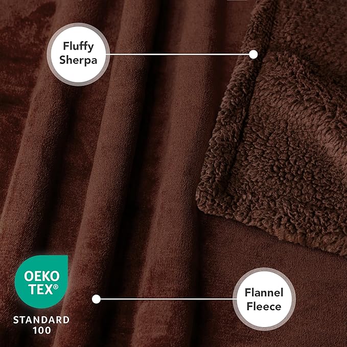 PetAmi Waterproof Dog Blanket for Medium Large Dog Puppy Cat Throw for Couch Cover Leakproof Protection, Sherpa Fleece, Reversible Soft Washable 60x40 Brown Brown
