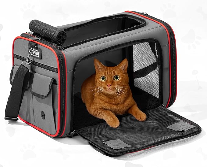 EliteField Soft-Sided Pet Carrier (3-Year Warranty, Airline Approved), Foldable Travel Bag with Removable Fleece Bed for Dogs, Cats & Small Pets, Scratch-Resistant Mesh